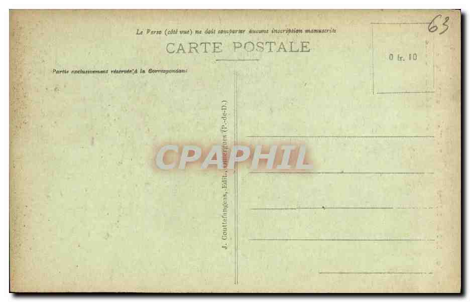 CPA Riom La Tour de L Horloge Beffroi du 15eme — Rückseite