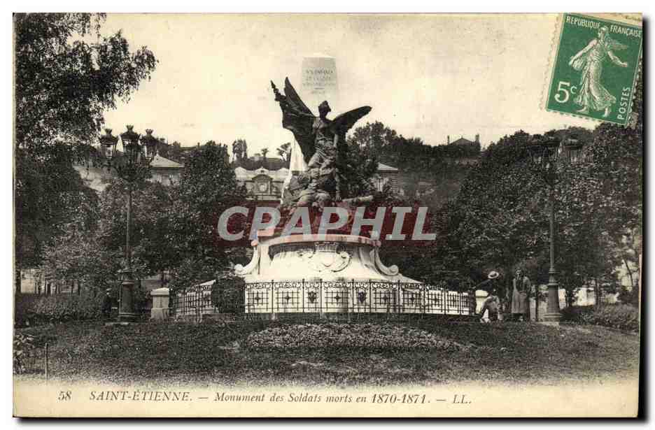 CPA Saint Etienne Monument des Soldats Morts en 1870 1871 Militaria
