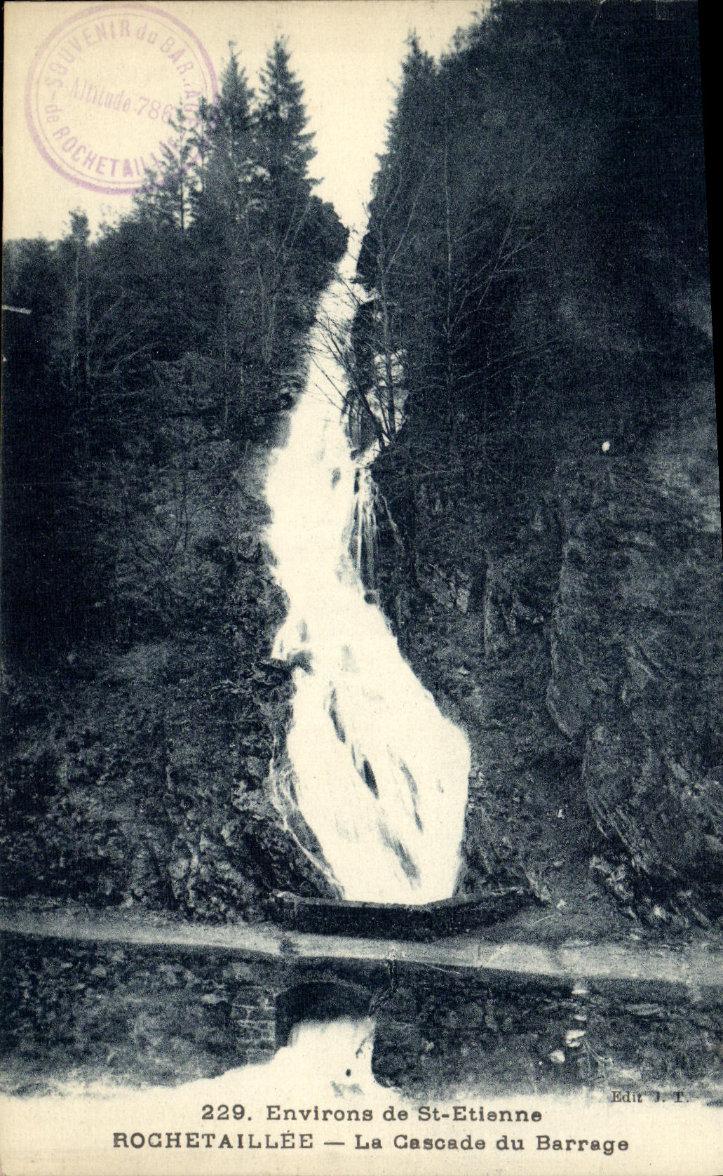 CPA Environs De St Etienne Rochetailllee La Cascade du Barrage 