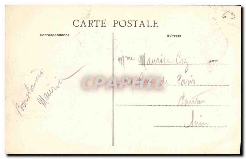 L'Auvergne Pittoresque — Lac de Montcineyre — éditeur non visible, n° de série 923 — Verso