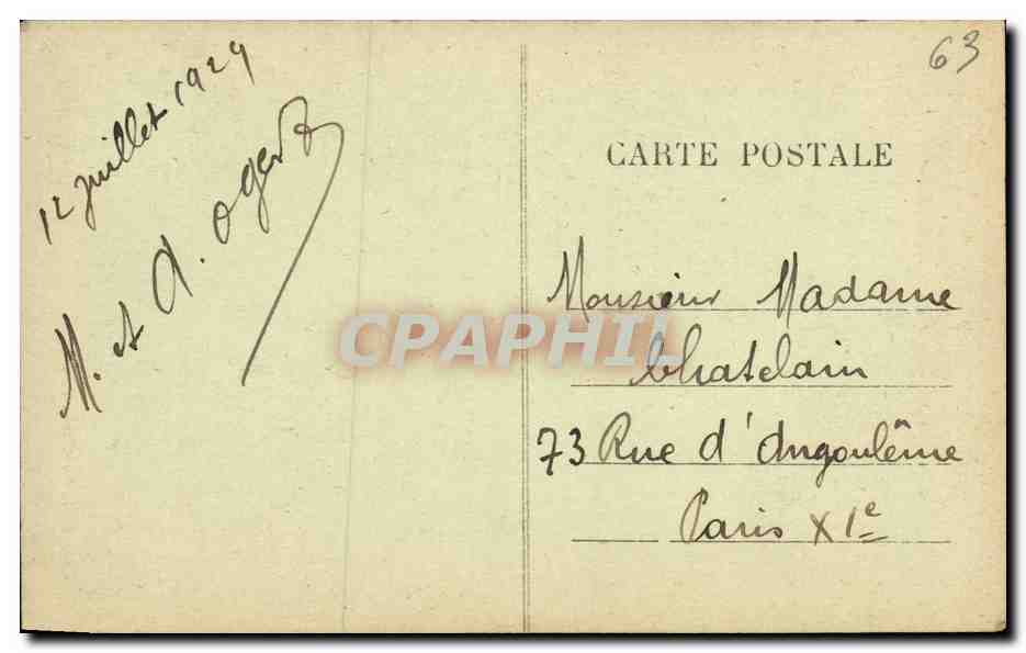 Environs de LA CHAISE-DIEU — Château de La Tourette restauré par le prince de la Tour d'Auvergne — Route de La Chaise-Dieu à Paulhaguet — Edit. Béal, La Chaise-Dieu — Verso