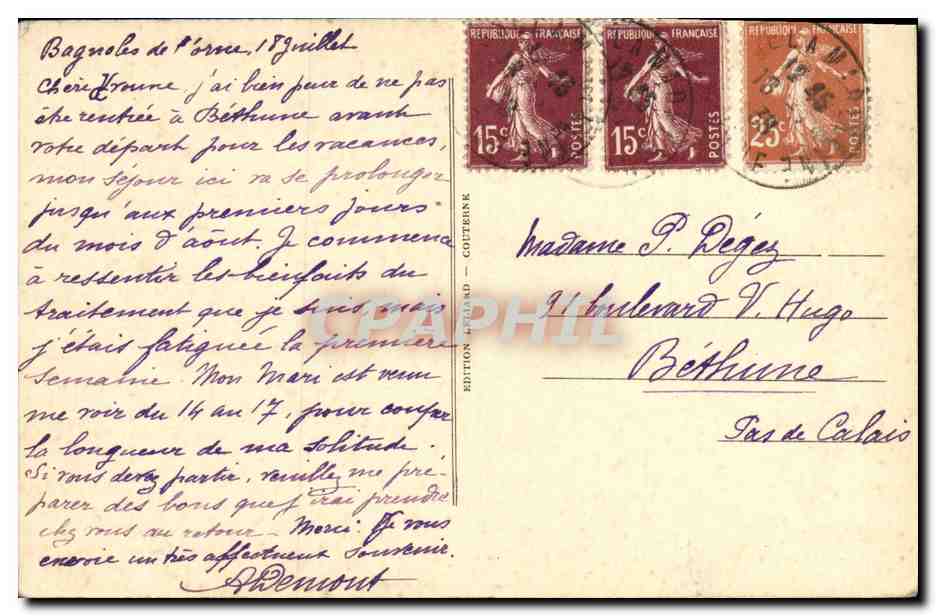 CPA Couterne Sanctuaire De N D de Lignou La Vierge Miraculeuse — Rückseite