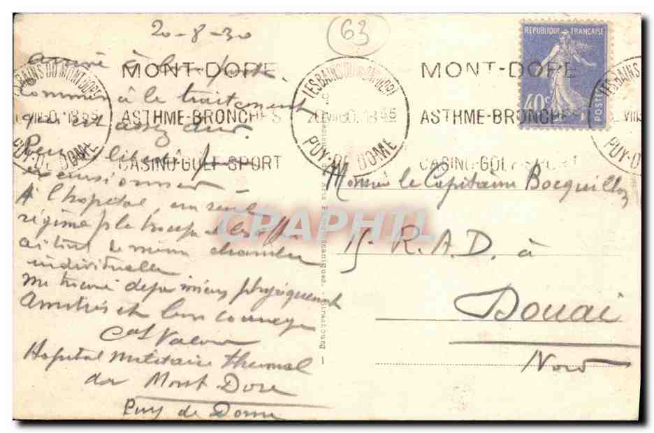 Le Mont-Dore — Salon du Capucin — CPAPHIL 131 — Verso