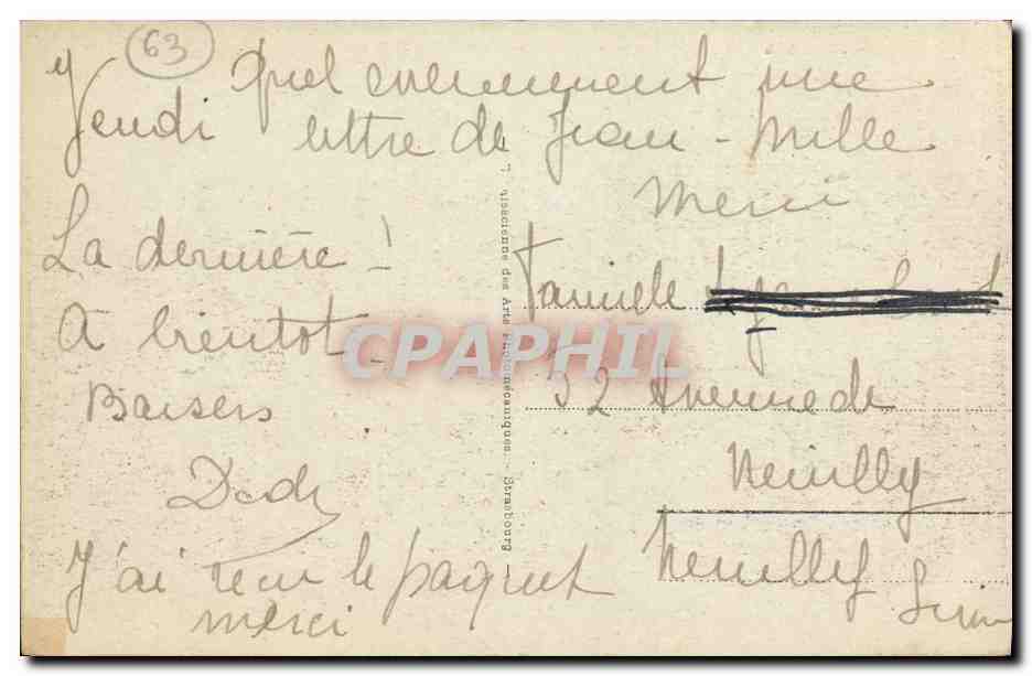 CPA Le Mont Dore Le Lac Chambon  — Verso