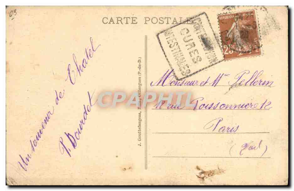 CPA Le Mont Dore Pic Du Capucin  — Verso