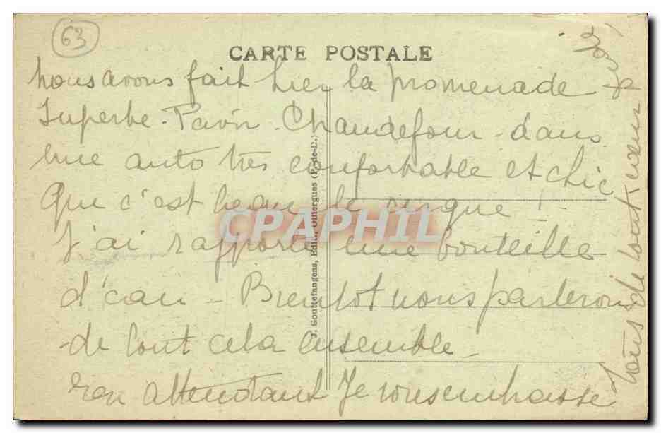 CPA Le Mont Dore Le Puy de Sancy  — Verso