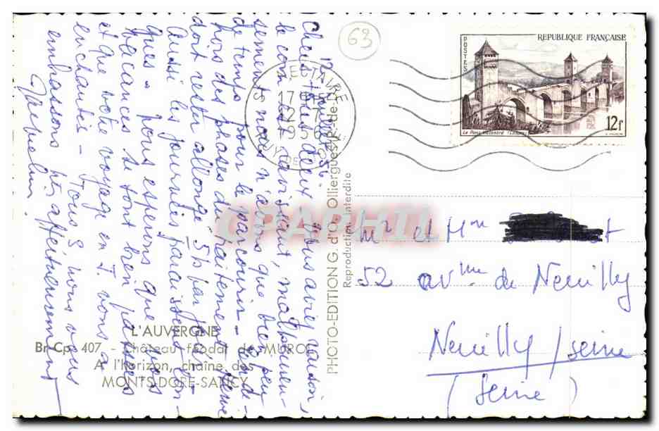 Château féodal de Muron — Auvergne — Édition G. d'Ollier — Reverso