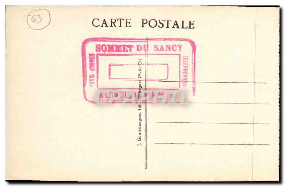 CPA Le Mont Dore Vallee de la Dordogne et Chaine du Sancy  — Verso