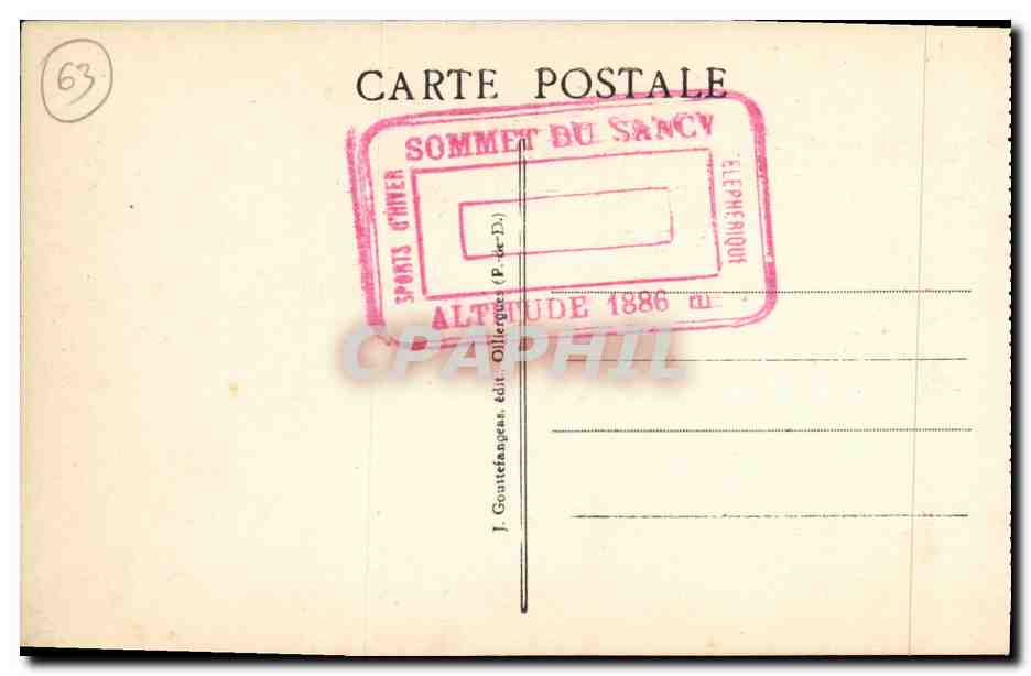 CPA Le Mont Dore Route du Sancy  — Verso