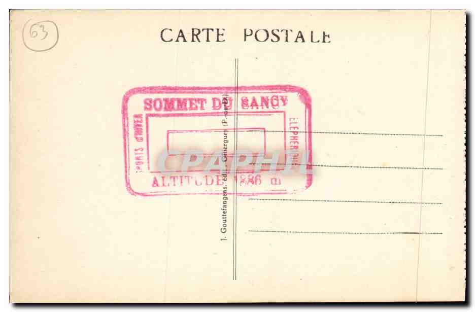 Vallée d'Enfer — L'Auvergne — G. D'O. - 872 — Verso