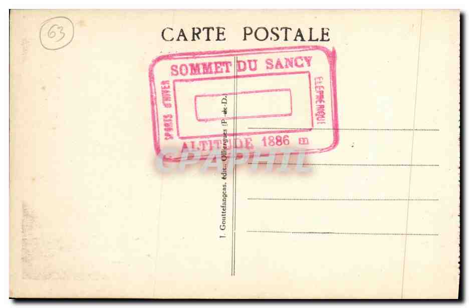 CPA Le Mont Dore Vallee Du Sancy L Hiver  — Verso