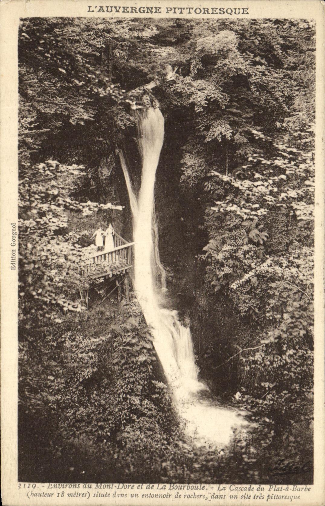 CPA Environs de Mont Dore et de la Bourboule La cascade du plat a barbe