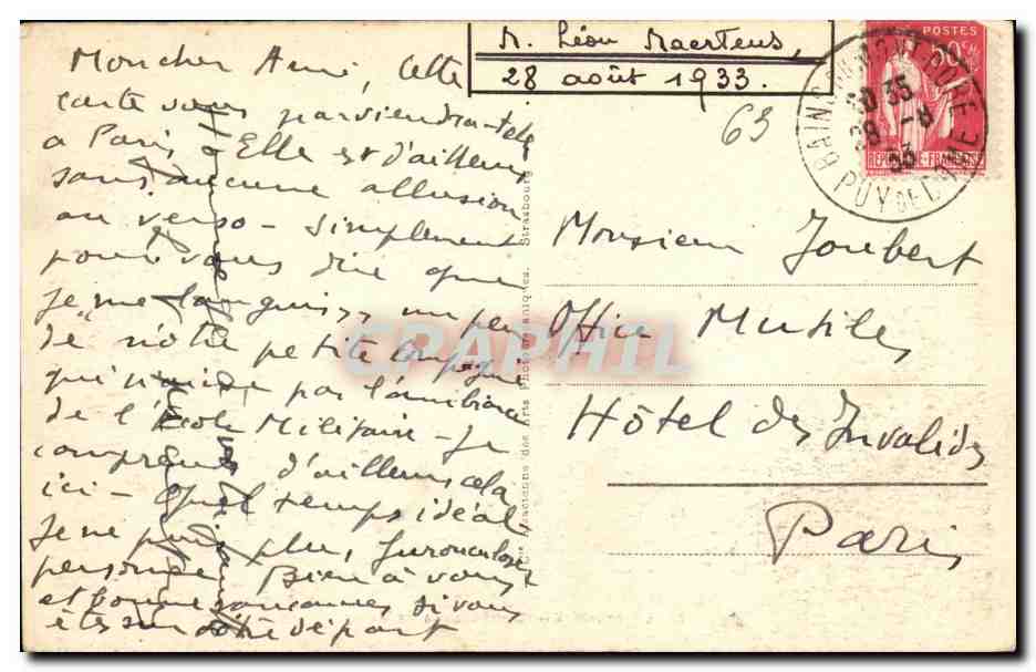 CPA Le Mont Dore Paturage au Sancy Vaches — Verso