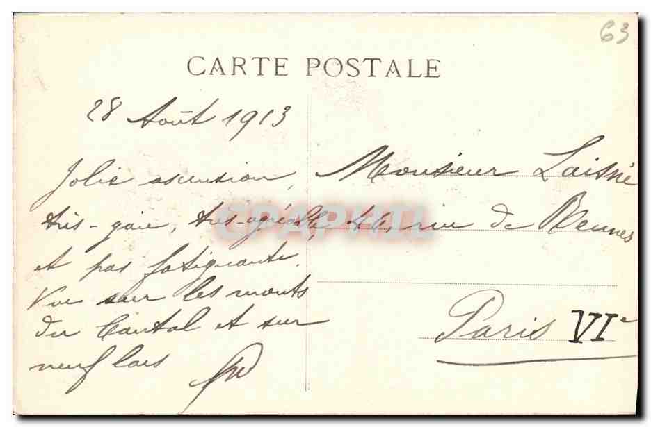 CPA Le Mont Dore Sur Le Sentier Des Cretes du Sancy  — Verso