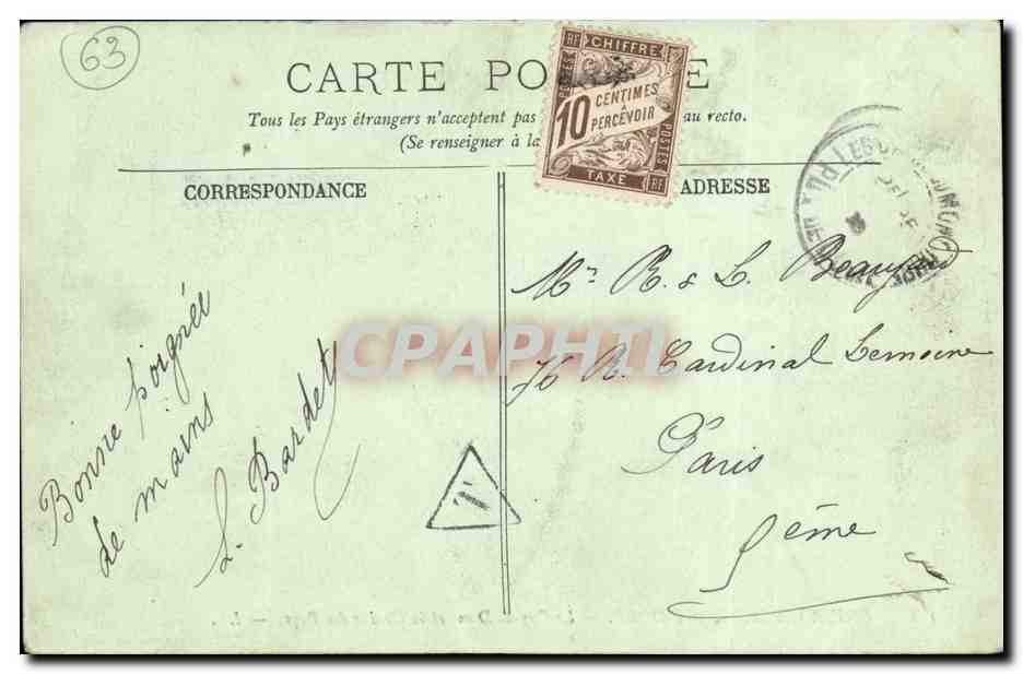 CPA Environs du Mont Dore Le Puy de Dome et La Chaine Des Puys Berger et moutons — Verso
