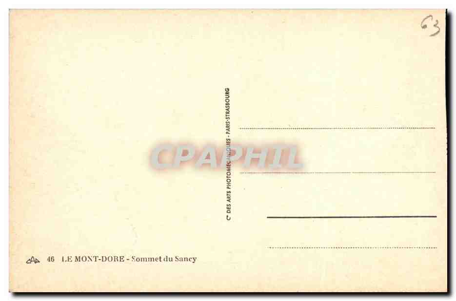 CPA Le Mont Dore Sommet Du Sancy  — Verso
