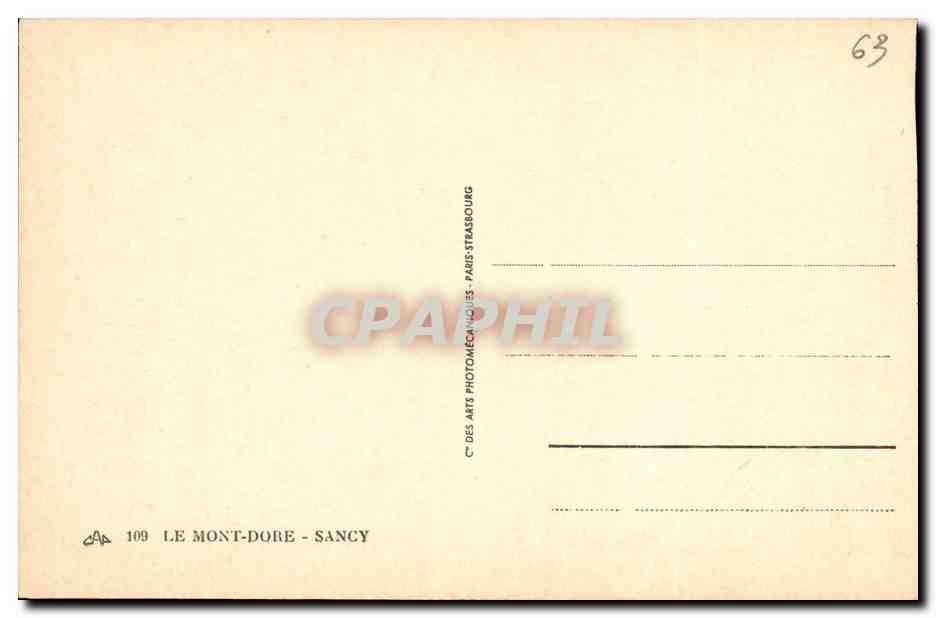 CPA Le Mont Dore Sancy  — Verso