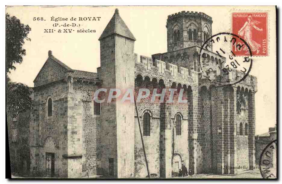Church of Royat — 12th & 15th Centuries — Publisher: H. Dicondella Paris