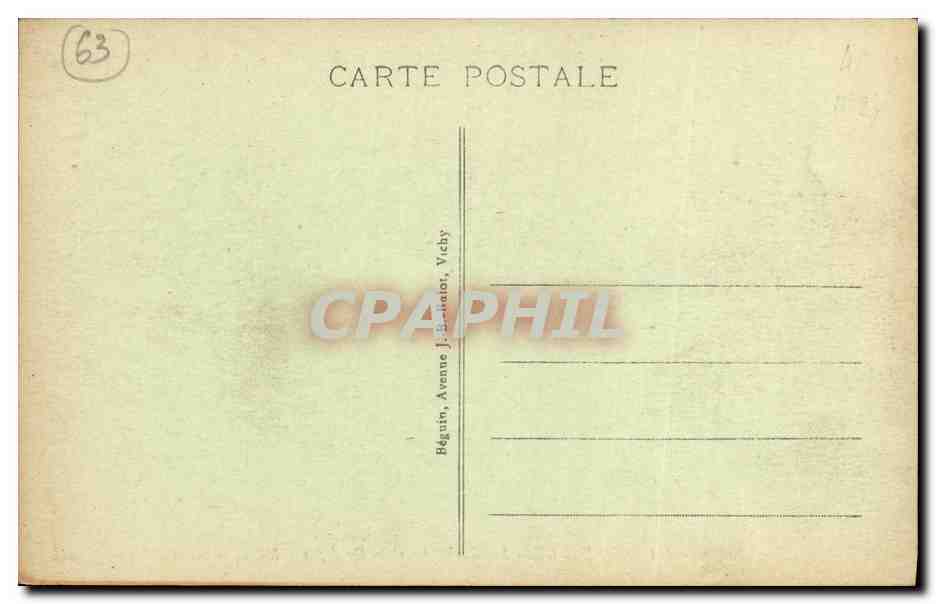 CPA La Bourboule Les Cariatides Et La Dordogne Hotel des Postes — Rückseite