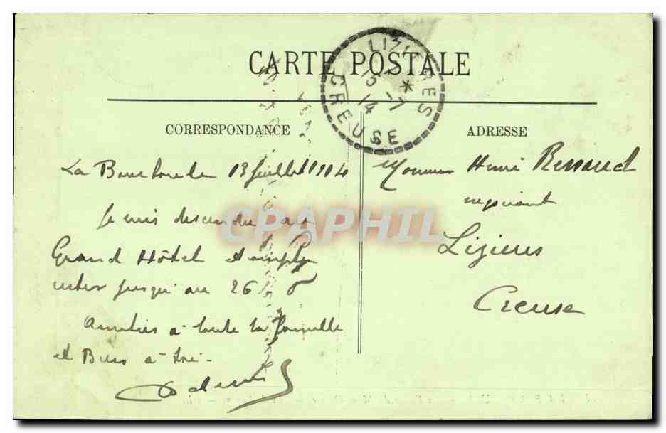 CPA La Bourboule La Vallee Du Mont Dore Et Le Puy De Sancy  — Rückseite