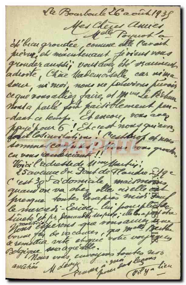 CPA La Bourboule Villa Des Cascades Avenue Alsace Lorraine Pension pour dames seules  — Back