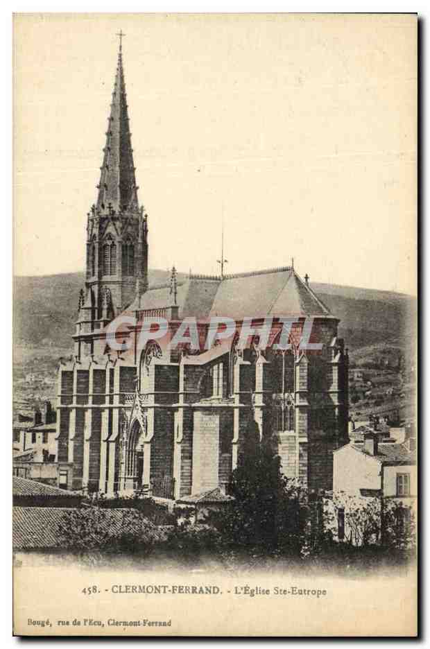 Clermont-Ferrand - L'Église Ste-Eutrope - Bougé, rue de l'Écu