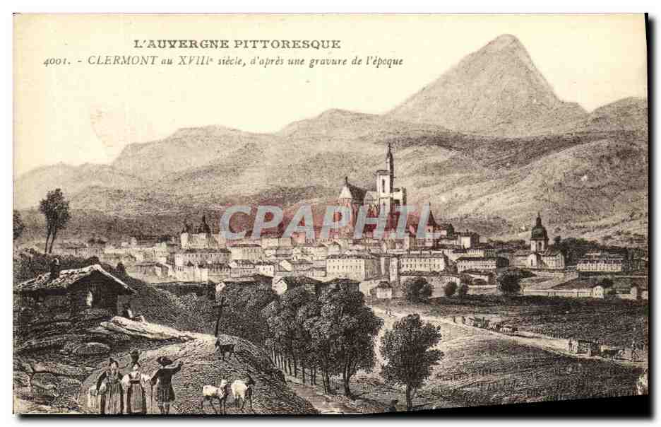 CPA Clermont au 18eme d apres une gravure de l epoque