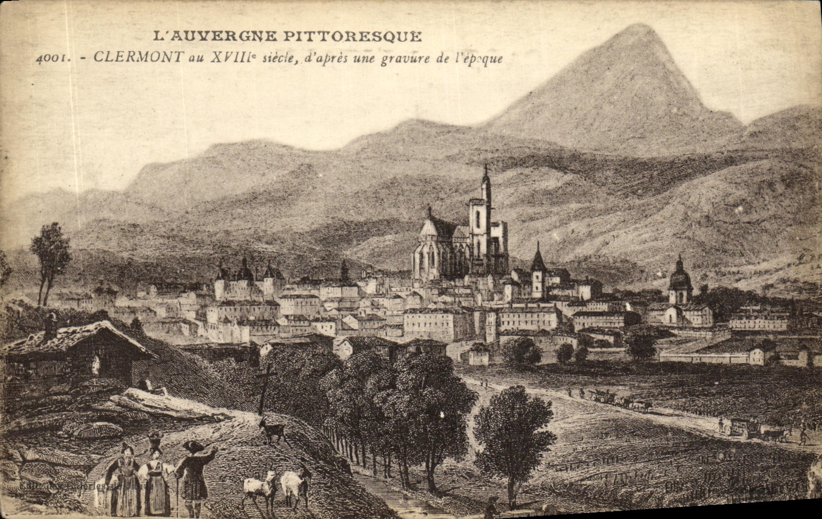 CPA Clermont au 18eme d apres une gravure de l epoque