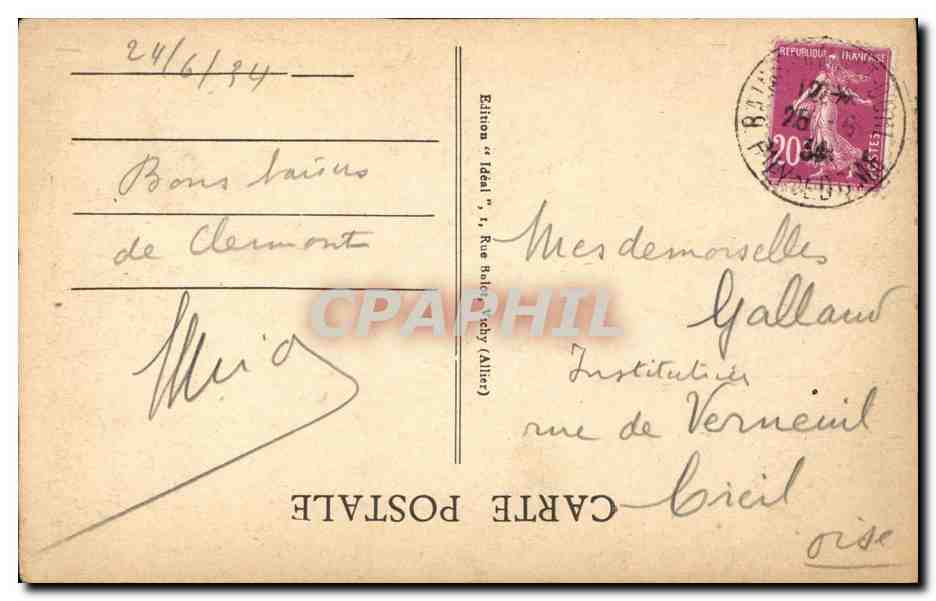 Clermont-Ferrand — Le Théâtre, l'Avenue de Royat et le Puy de Dôme — Édition 'Idéal' n°4034 — Reverso