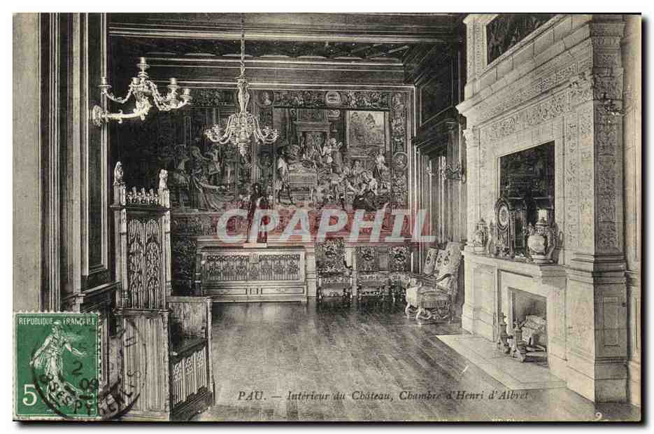 CPA Pau Interieur du Chateau Chambre D Henri d Albert 