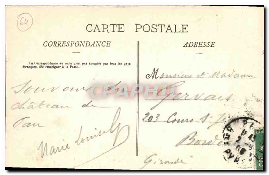 Pau (Château) — Chambre de Jeanne d'Albret — éditeur anonyme, n° 11 — Reverso
