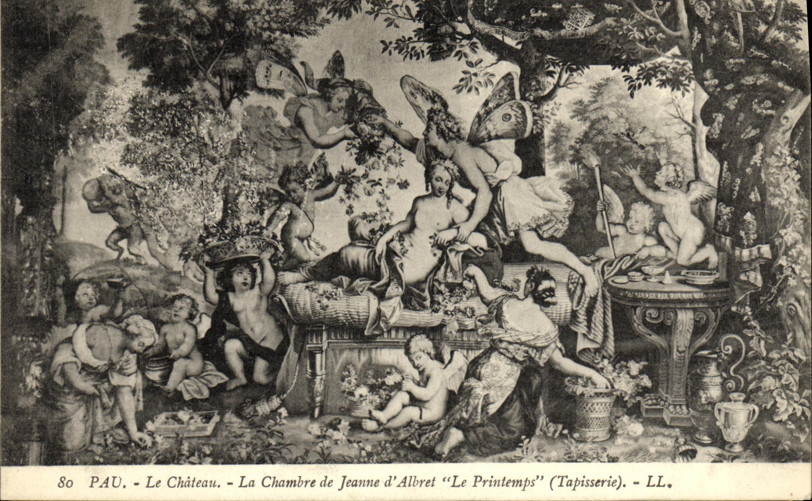 Pau - Le Château - La Chambre de Jeanne d'Albret 'Le Printemps' (Tapisserie) - LL.