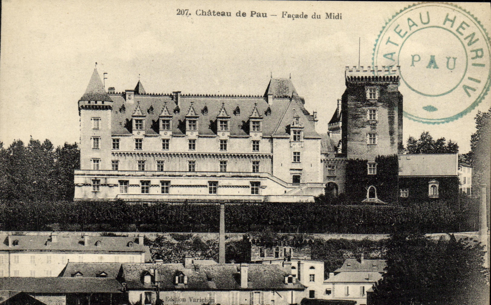 Château de Pau — Façade du Midi — Édition Varichon, n°207