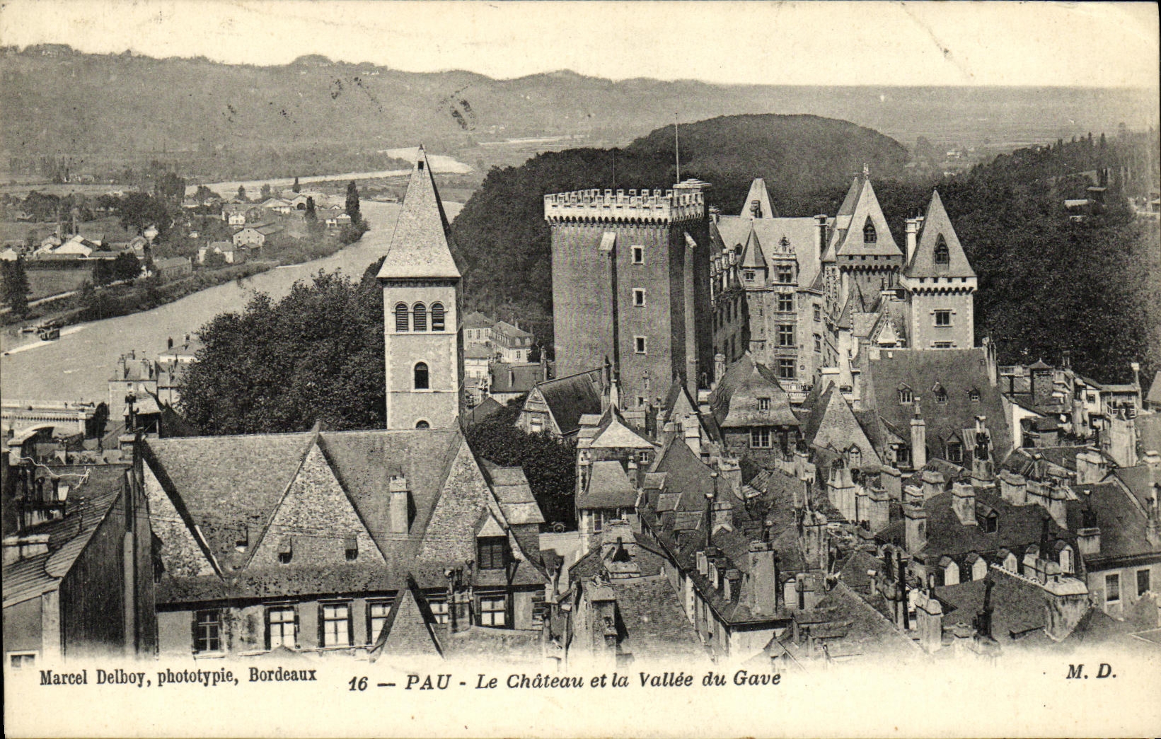 CPA Pau Le Chateau Et La Vallee du Gave