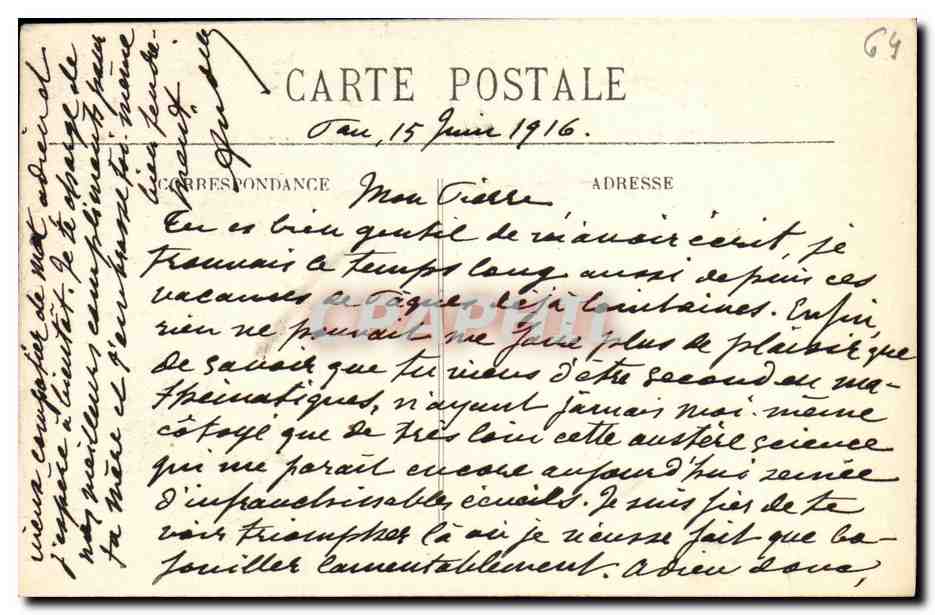 CPA Chateau De Pau Henri IV par Bozio — Verso