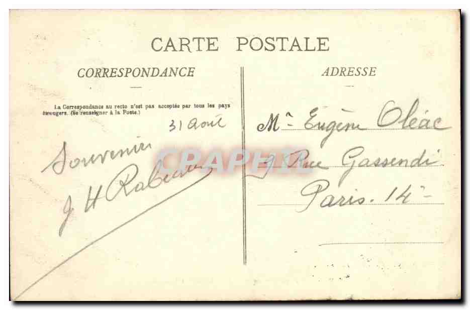 Pau — Vue panoramique — Le Château et le Gave — Verso