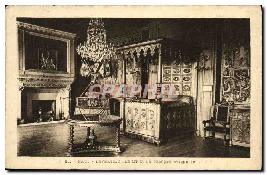 Pau - Le Château - Le lit et le berceau d'Henri IV