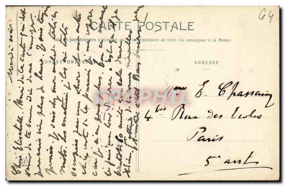 CPA Pau L Ecluse Du Bors Louis — Verso