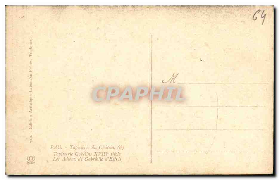 CPA Pau Tapisserie Du Chateau Gobelins Les adieux de Gabrielle d Estree — Verso