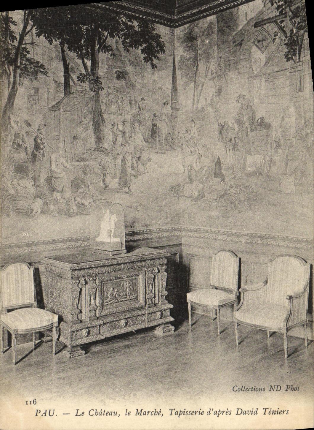 CPA Pau Le Chateau Le Marchi Tapisserie d apres David Teniers