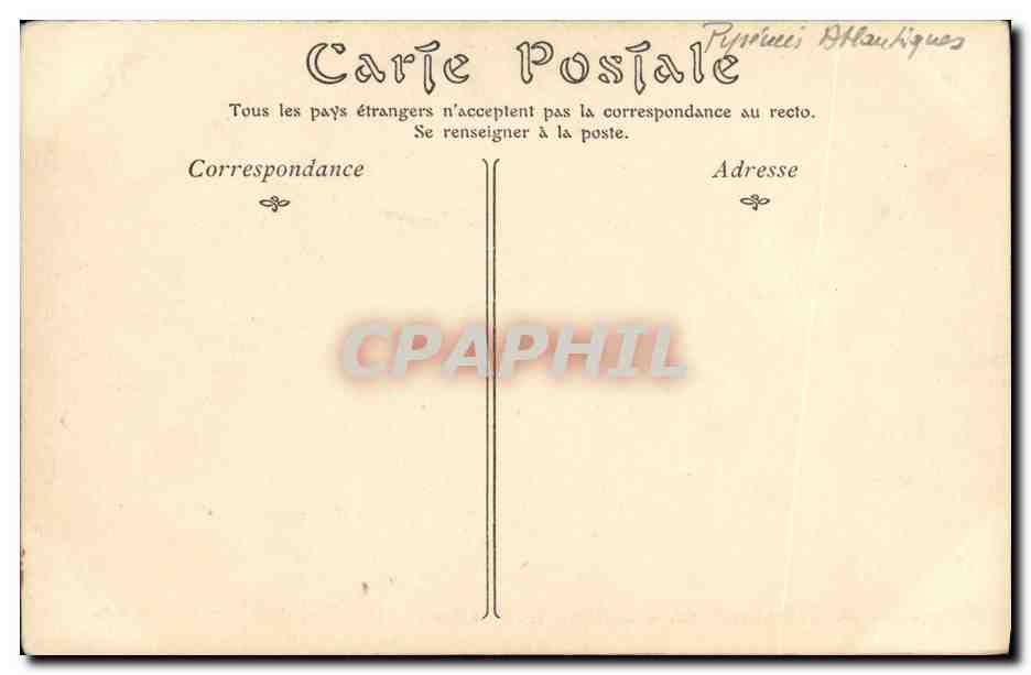 CPA Chateau de Pau et l hotel Gassion Vue prise du Gave — Rückseite