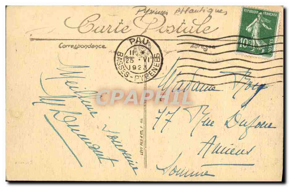 CPA Pau Le Chateau Vu De Jurancon  — Verso