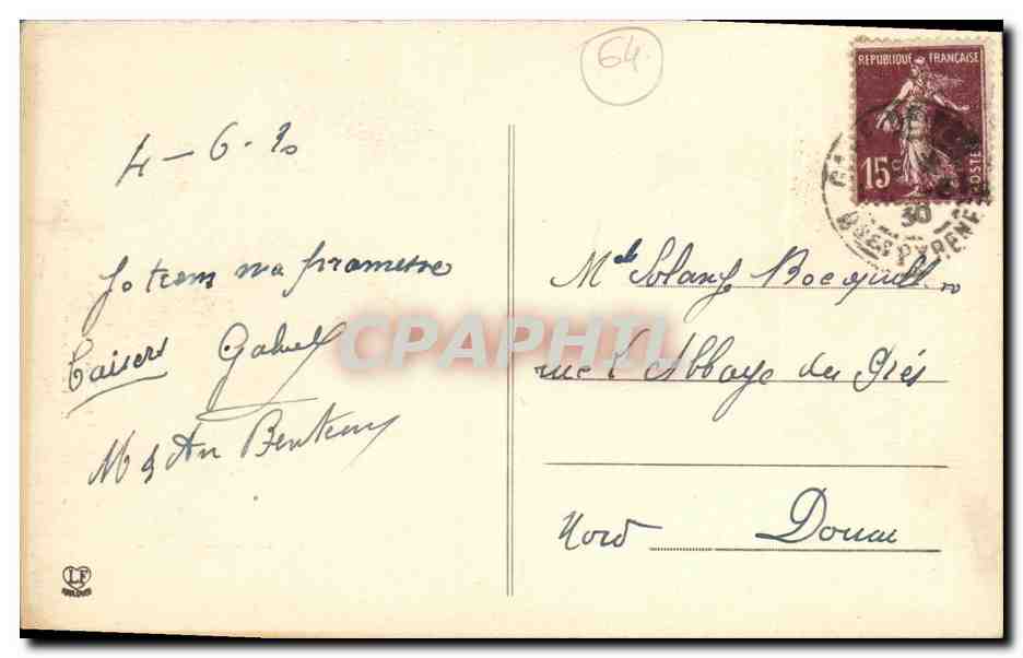 CPA Pau Le Chateau Le Berceau D Henri IV — Verso