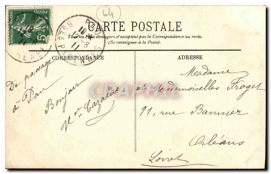 Pau — Le Palais d'Hiver et la Statue d'Artagnan — LL, n°112 — Reverso