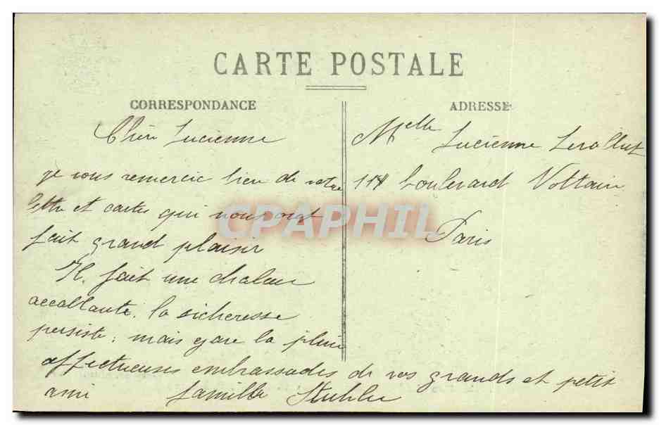 Le Pic du Midi d'Ossau, vu de Pau (alt. 2885 m.) — C.C. - 176 — Carracho, éditeur Pau — Reverso