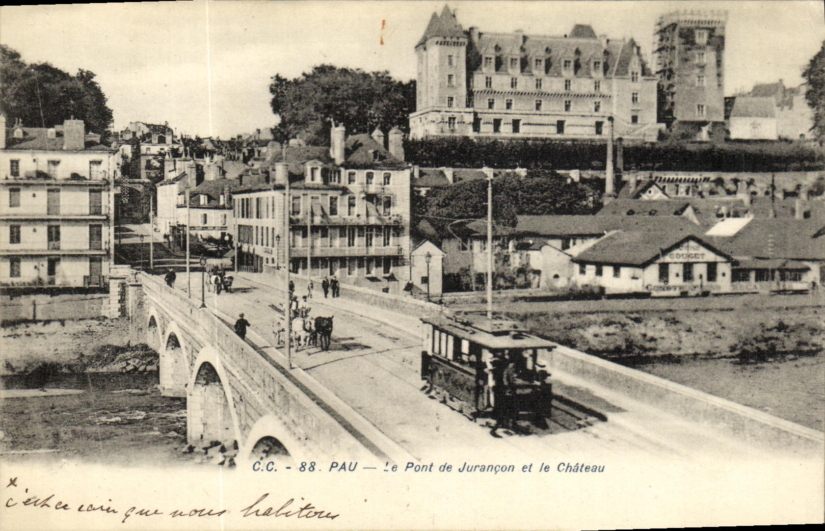 Pau — Le Pont de Jurançon et le Château — C.C. 88
