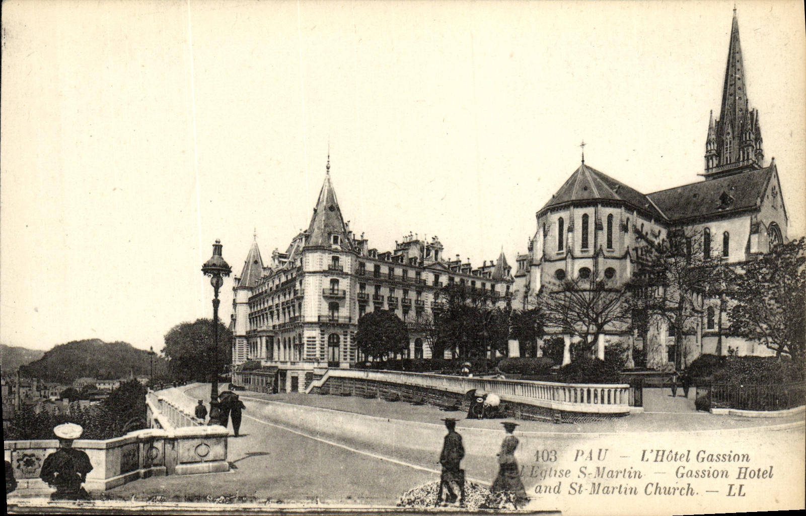 Pau — L'Hôtel Gassion et l'Église Saint-Martin — Lévy Fils & Cie, Paris, n° 103