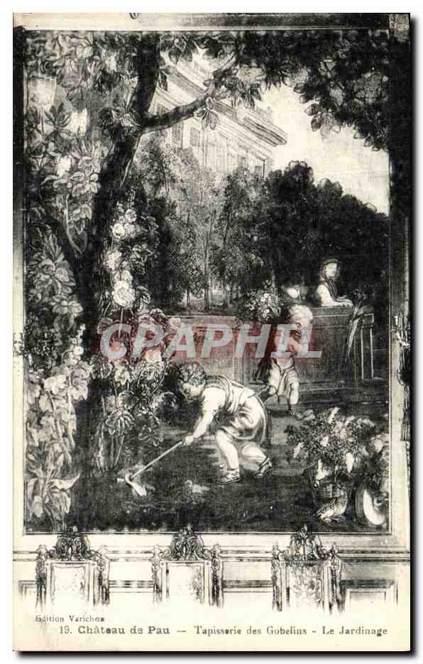 CPA Pau Chateau de Tapisserie des Gobelins Le Jardinage