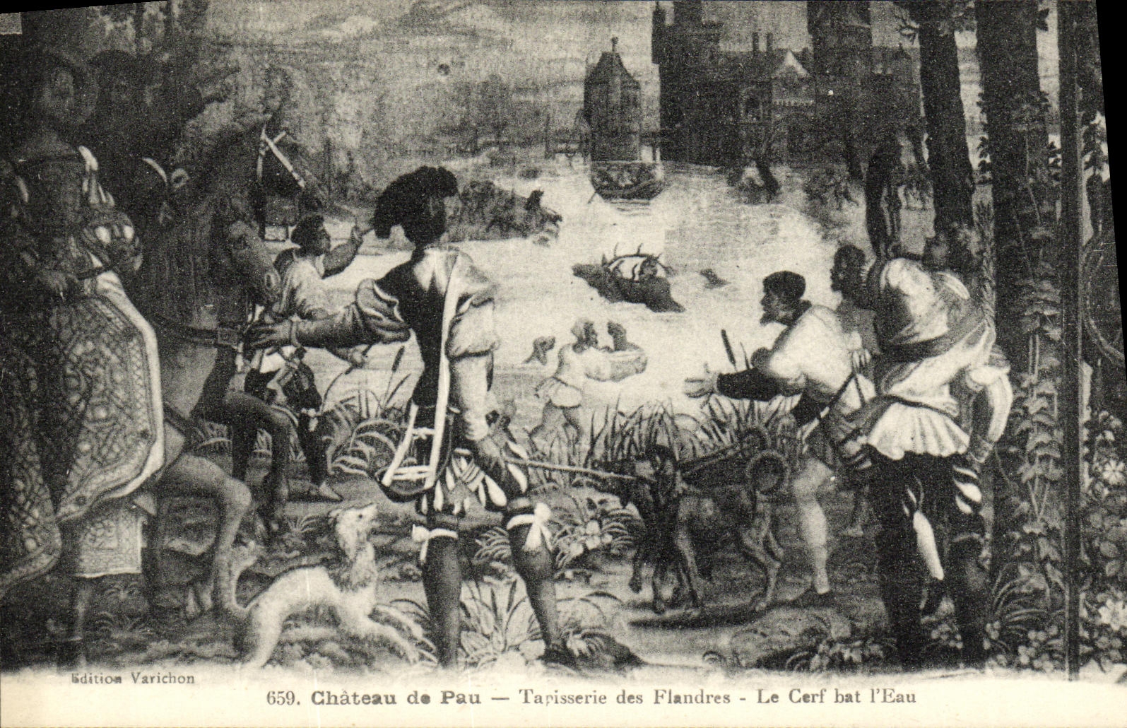 Château de Pau — Tapisserie des Flandres — Le Cerf bat l'Eau — Édition Varichon, n° 659