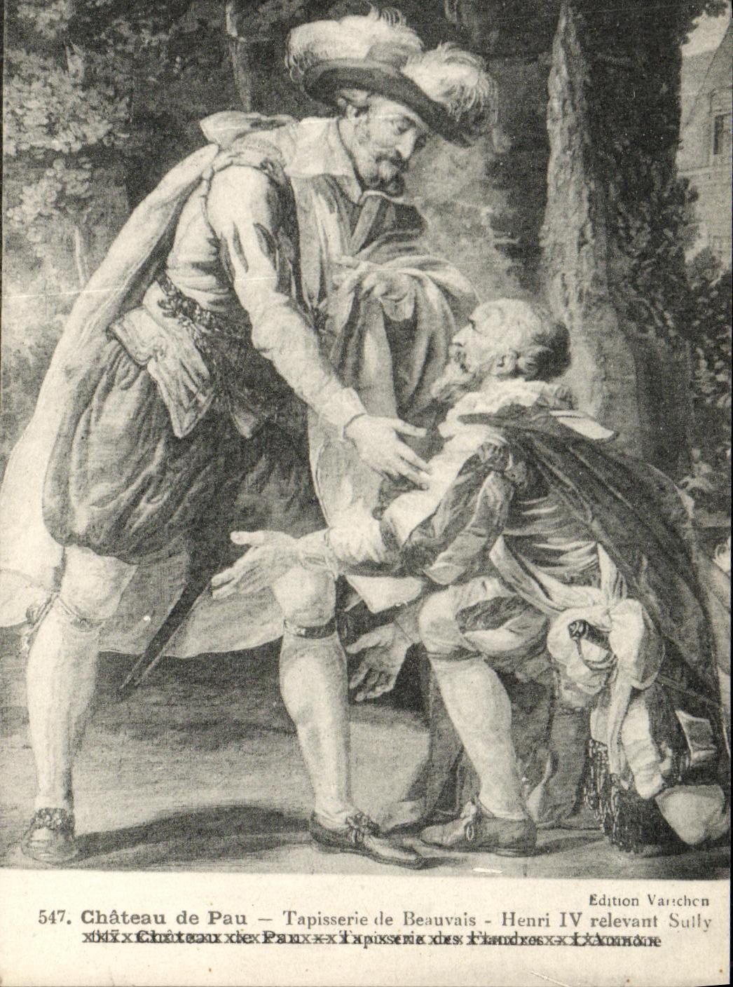 Château de Pau — Tapisserie de Beauvais — Henri IV relevant Sully — Édition Varichen, n° 547